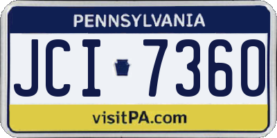 PA license plate JCI7360