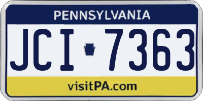 PA license plate JCI7363