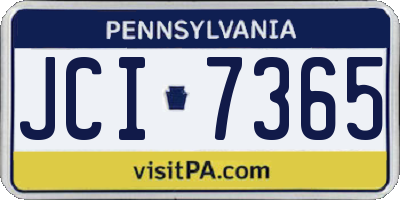PA license plate JCI7365
