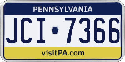 PA license plate JCI7366