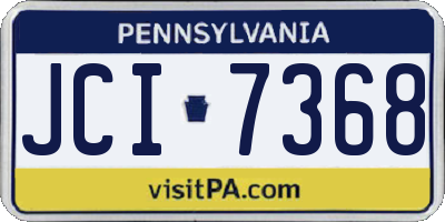 PA license plate JCI7368