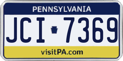 PA license plate JCI7369