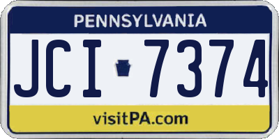 PA license plate JCI7374