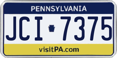 PA license plate JCI7375