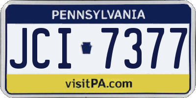PA license plate JCI7377