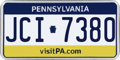 PA license plate JCI7380