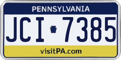 PA license plate JCI7385