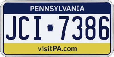 PA license plate JCI7386