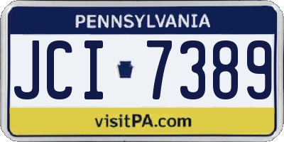 PA license plate JCI7389