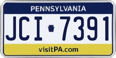 PA license plate JCI7391