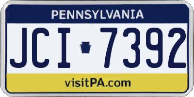 PA license plate JCI7392
