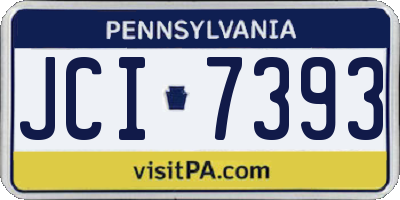 PA license plate JCI7393
