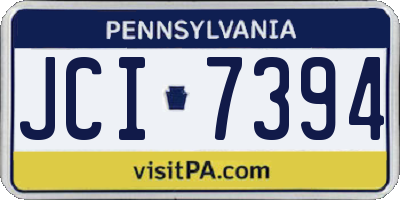 PA license plate JCI7394