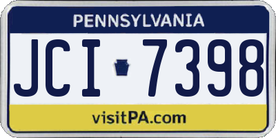 PA license plate JCI7398