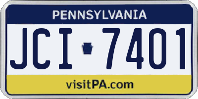 PA license plate JCI7401