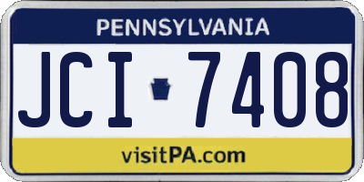 PA license plate JCI7408