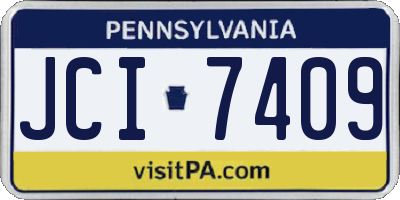 PA license plate JCI7409
