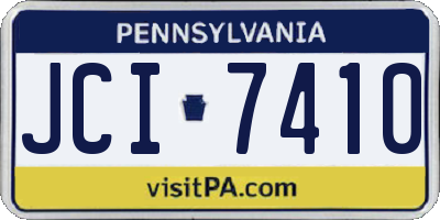 PA license plate JCI7410