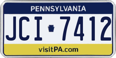 PA license plate JCI7412
