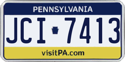PA license plate JCI7413
