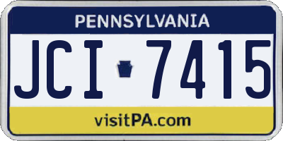 PA license plate JCI7415