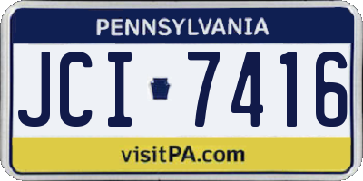PA license plate JCI7416
