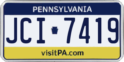 PA license plate JCI7419