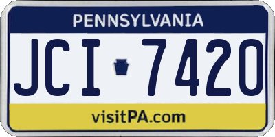 PA license plate JCI7420