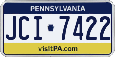 PA license plate JCI7422