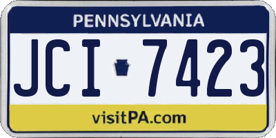PA license plate JCI7423