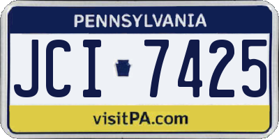 PA license plate JCI7425