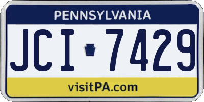 PA license plate JCI7429