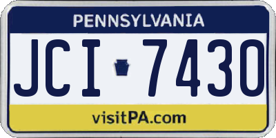 PA license plate JCI7430