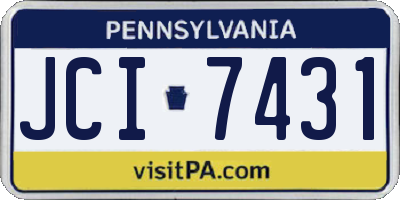 PA license plate JCI7431
