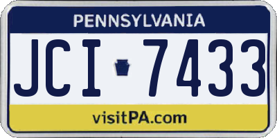 PA license plate JCI7433