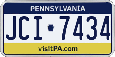 PA license plate JCI7434