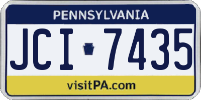 PA license plate JCI7435
