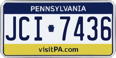 PA license plate JCI7436