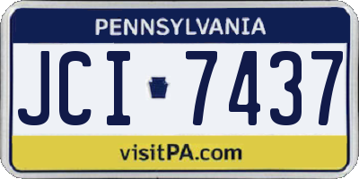 PA license plate JCI7437