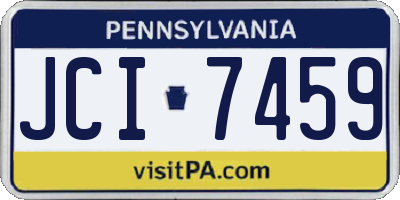PA license plate JCI7459