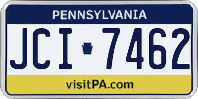 PA license plate JCI7462