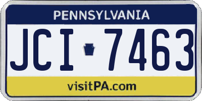 PA license plate JCI7463