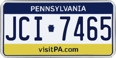 PA license plate JCI7465