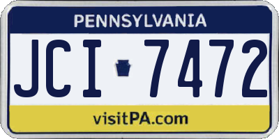 PA license plate JCI7472