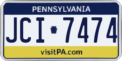 PA license plate JCI7474