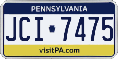 PA license plate JCI7475