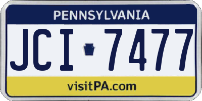 PA license plate JCI7477