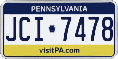 PA license plate JCI7478