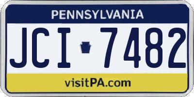 PA license plate JCI7482