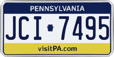 PA license plate JCI7495